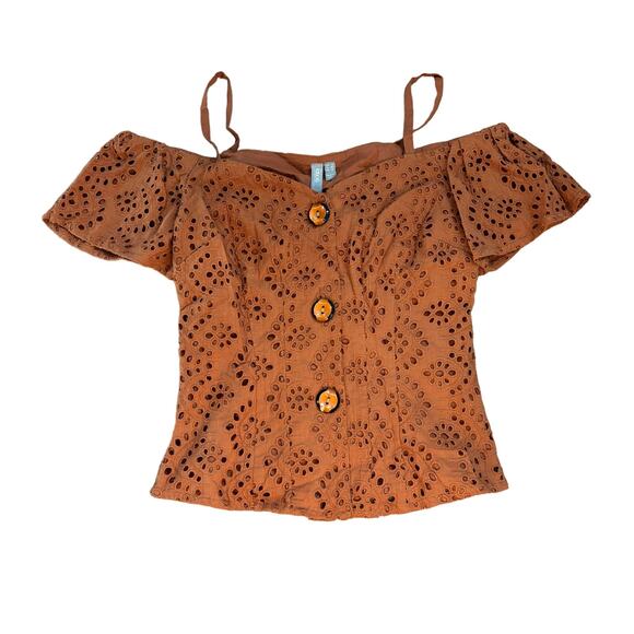 ASOS Tops - NEW ASOS Eyelet Off Shoulder Top in Rust 4